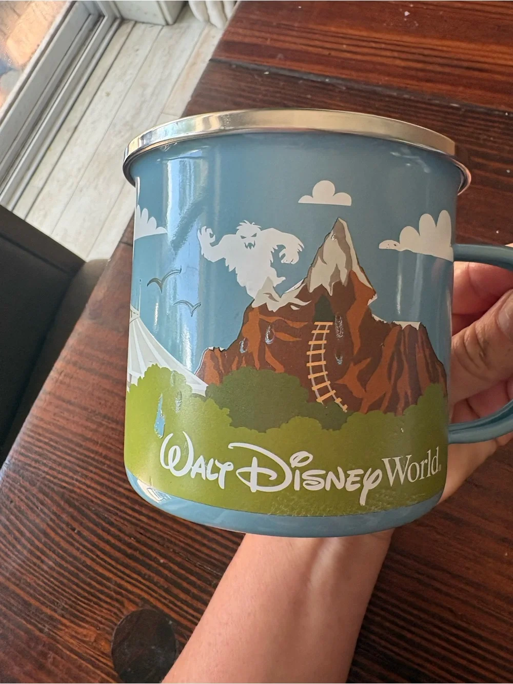 Disney Walt Disney World Blue Mountain Enamel Camping Mug